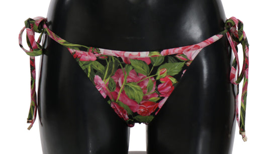 Dolce & Gabbana Elegantes Bikini-Unterteil mit Rosenmuster