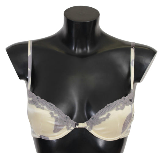 Ermanno Scervino Push-up-BH aus Seidenmischung in Beige und Grau