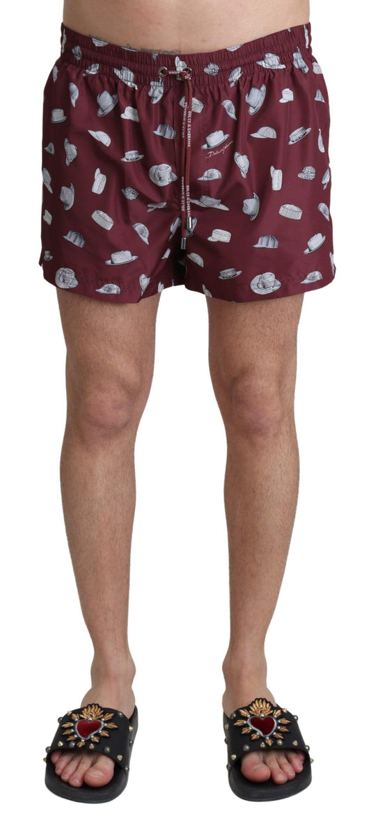 Dolce & Gabbana Maroon Elegance Badehose