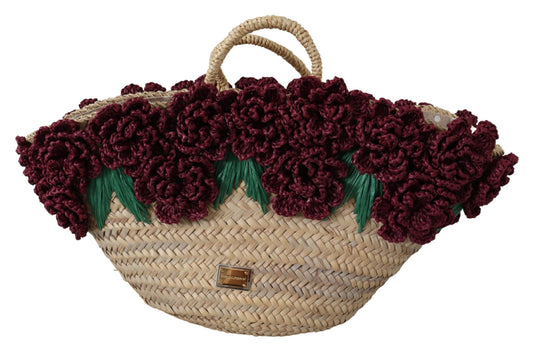 Dolce & Gabbana Chic Floral Straw Tasche