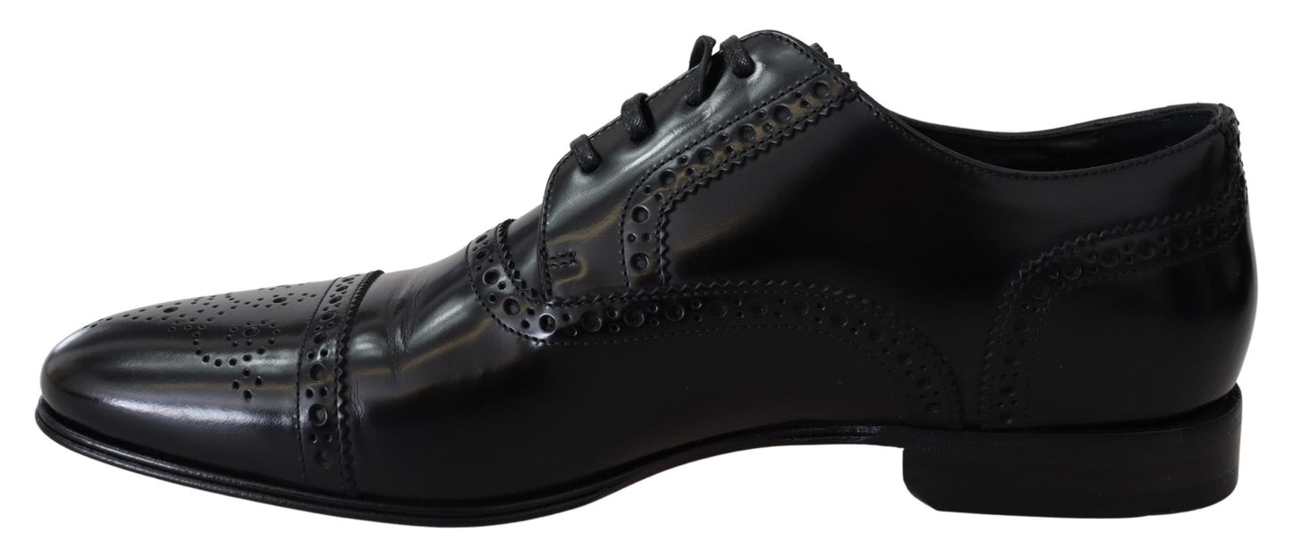 Dolce & Gabbana Elegante formelle Derby-Schuhe aus schwarzem Leder