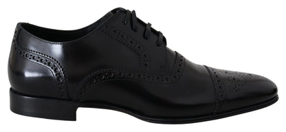 Dolce & Gabbana Elegante formelle Derby-Schuhe aus schwarzem Leder