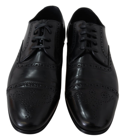 Dolce & Gabbana Elegante formelle Derby-Schuhe aus schwarzem Leder