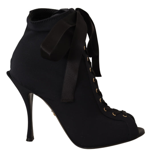 Dolce & Gabbana Elegante Stiefel mit offener Spitze und Absatz