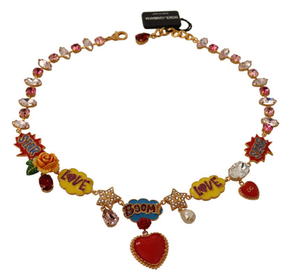 Dolce & Gabbana Charm-Halskette mit handgemalten Elementen