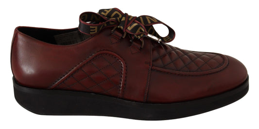 Dolce & Gabbana Elegante Bordeaux Derby-Lederschuhe