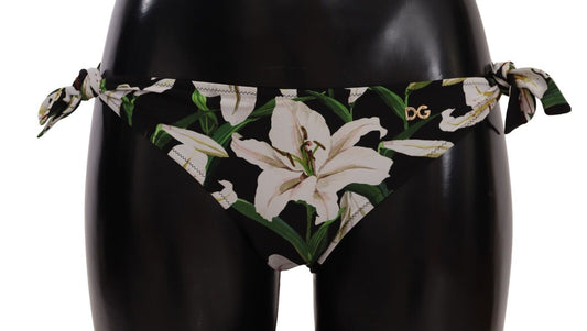 Dolce & Gabbana Elegantes Bikini-Unterteil mit Lilien-Print