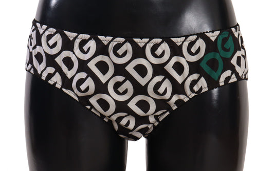 Dolce & Gabbana schwarz-weisses DG Logo Bikini-Unterteil