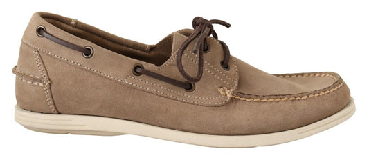 Pollini Elegant moccasins in beige suede for the sophisticated gentleman