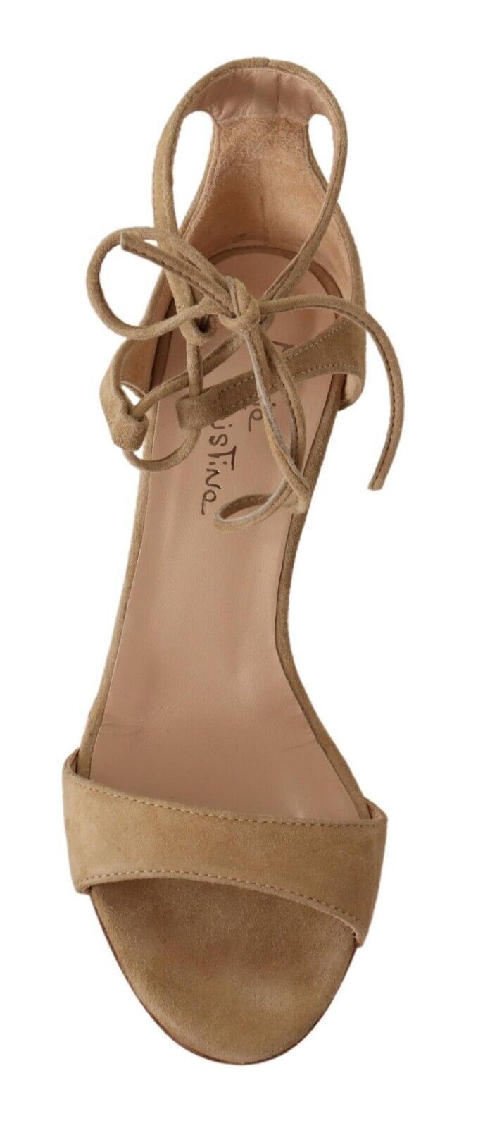 Maria Christina Elegante Ankle Strap Heels aus Wildleder in Beige