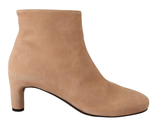 DEL CARLO Elegante Beige Lederstiefel