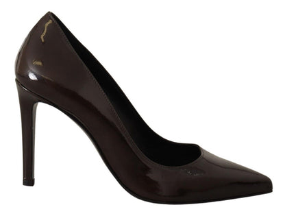 Sofia Elegante braune Lederabsätze Pumps