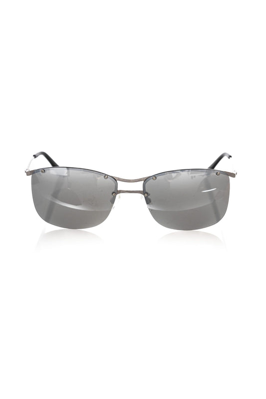 Frankie Morello Glatte silberne Clubmaster-Sonnenbrille