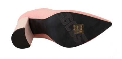 GCDS Schicke rosa Wildleder-Stiefeletten mit Logo-Socken