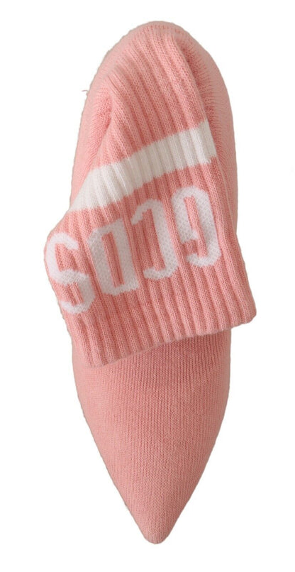 GCDS Schicke rosa Wildleder-Stiefeletten mit Logo-Socken