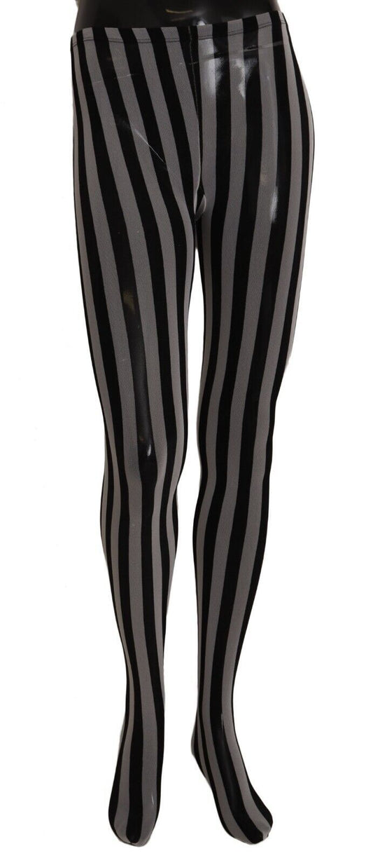 Dolce &amp; Gabbana Black and white striped luxury tights