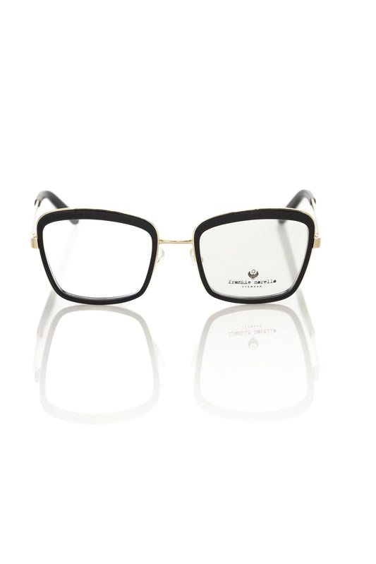 Frankie Morello quadratische Schwarz-Gold Brille