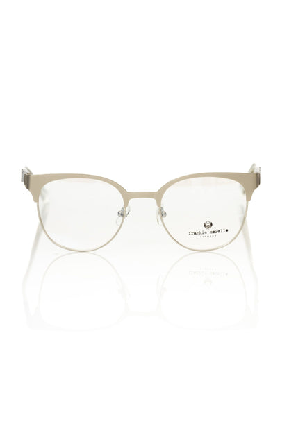 Frankie Morello Clubmaster-Brille mit geometrischem Muster