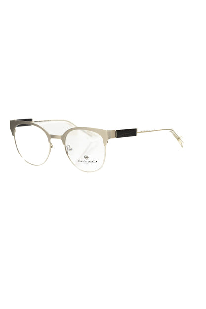 Frankie Morello Clubmaster-Brille mit geometrischem Muster