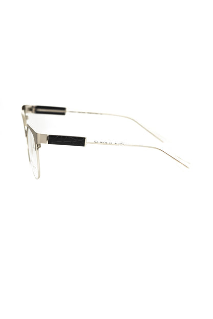 Frankie Morello Clubmaster-Brille mit geometrischem Muster