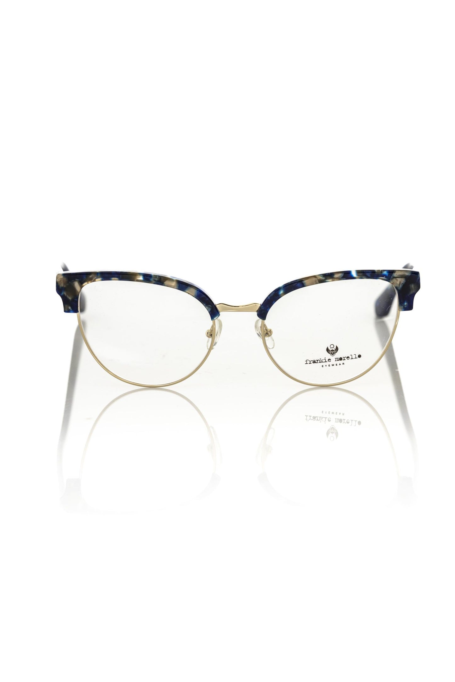 Frankie Morello Blaue Perlmutt Clubmaster-Brille