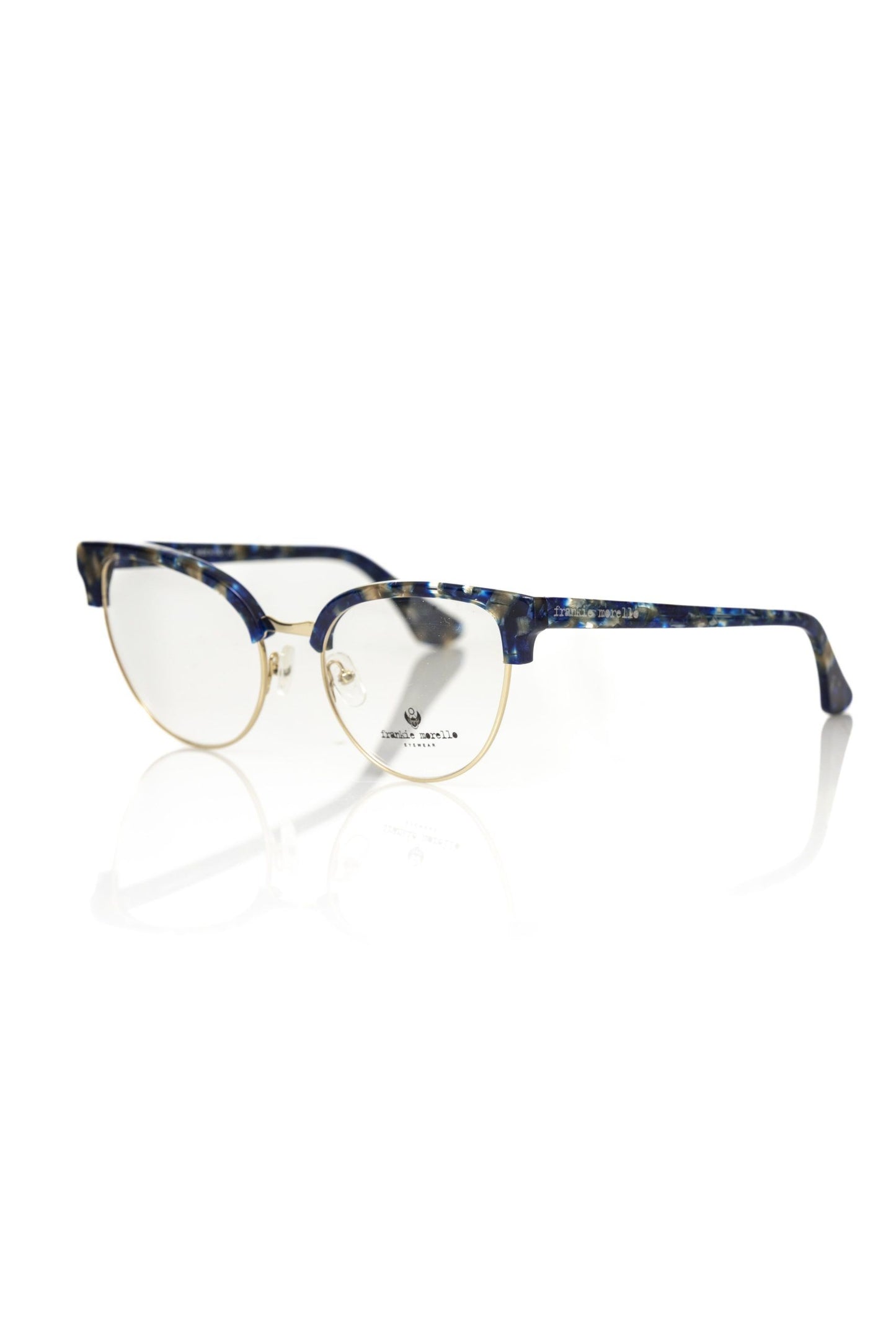 Frankie Morello Blaue Perlmutt Clubmaster-Brille