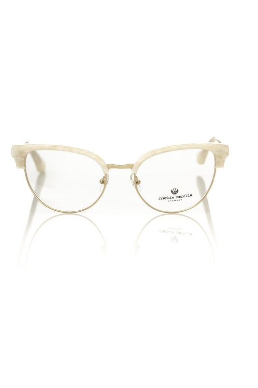 Frankie Morello Elegante Clubmaster-Brille aus Perlmutt