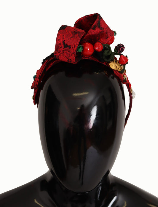 Dolce & Gabbana Kirsche Sizilien Verschönertes Rotes Diadem