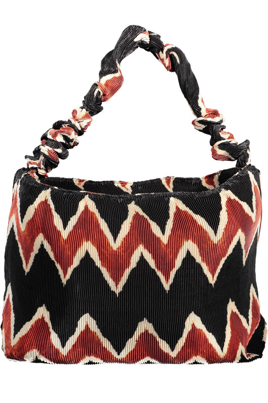 Desigual black cotton shoulder bag with logo detail