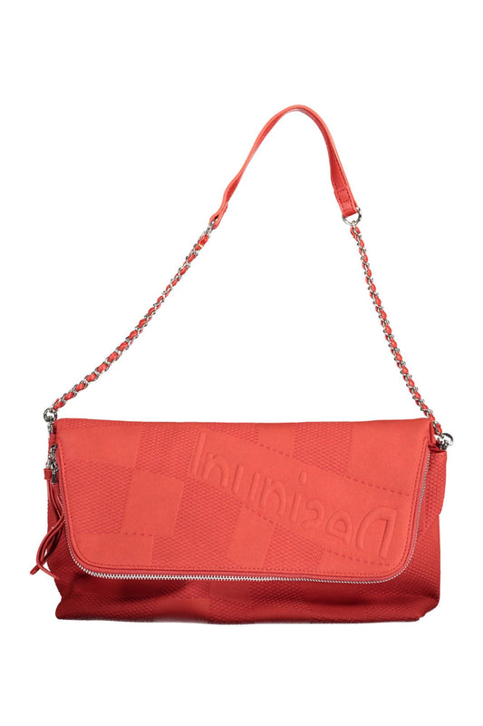 Desigual Chic red polyurethane handbag with multiple compartments