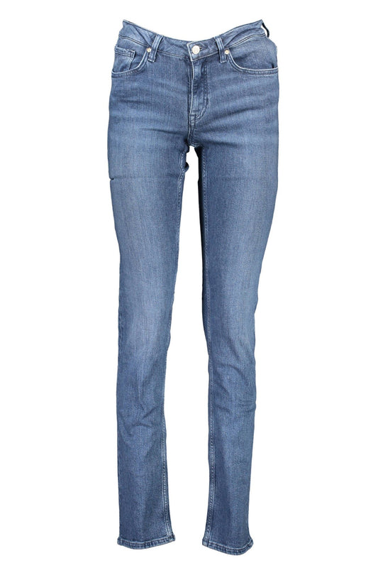 Gant Schicke verblichene blaue Jeans mit Knopfverschluss