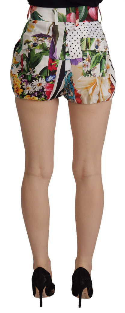 Dolce & Gabbana Multicolor Majolika Floral High-Waist Shorts