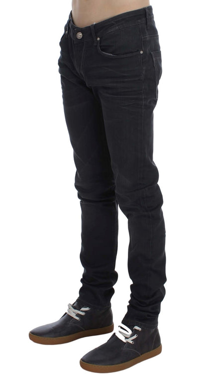 Acht Elegantes graues Slim Fit Premium-Denim