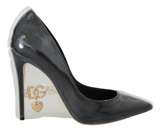 Dolce & Gabbana Elegante Schwarz Gold Detail Heels Pumps