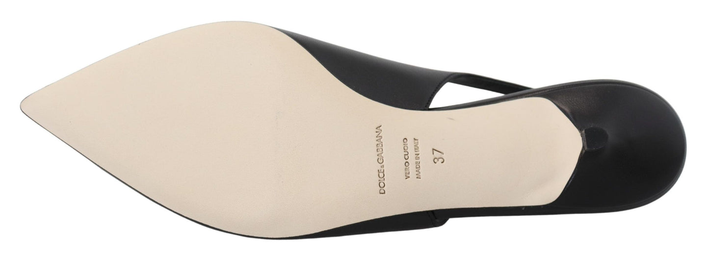 Dolce & Gabbana Elegante Slingback-Pumps aus schwarzem Leder