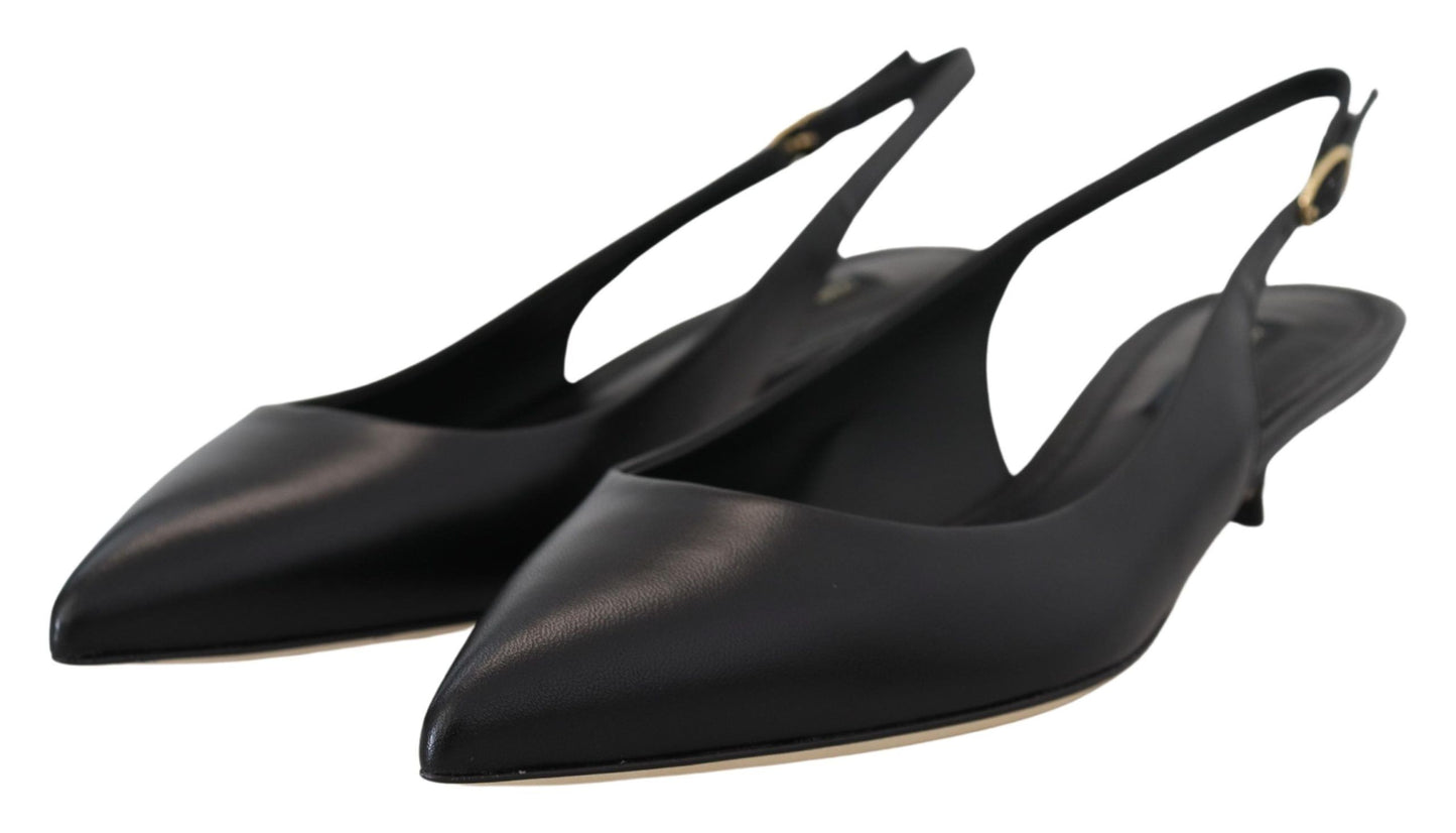 Dolce & Gabbana Elegante Slingback-Pumps aus schwarzem Leder