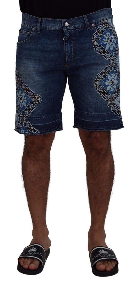 Dolce & Gabbana Denim-Shorts Majolika-Print