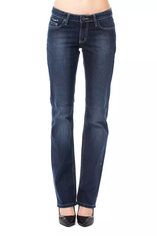 Ungaro Fever Schicke blaue Regular Fit Jeans mit Logo-Detail