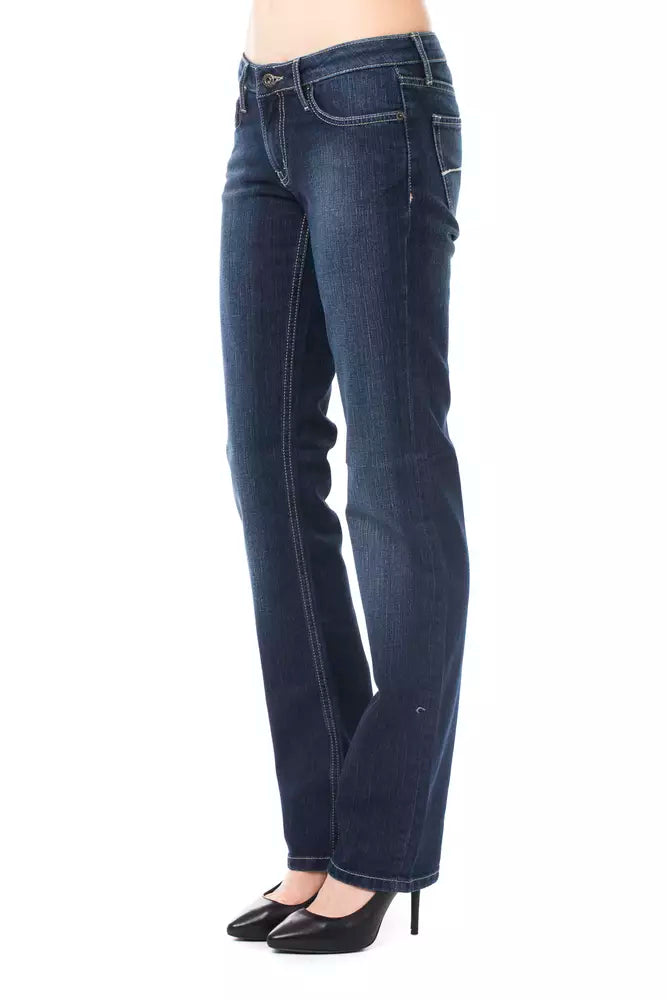 Ungaro Fever Schicke blaue Regular Fit Jeans mit Logo-Detail