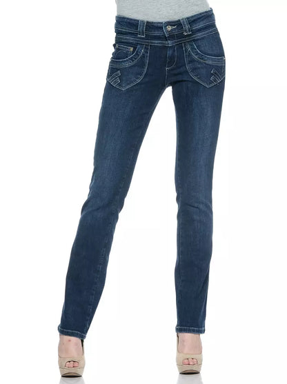 Ungaro Fever Schicke blaue Baumwoll-Regular Fit Fever Jeans