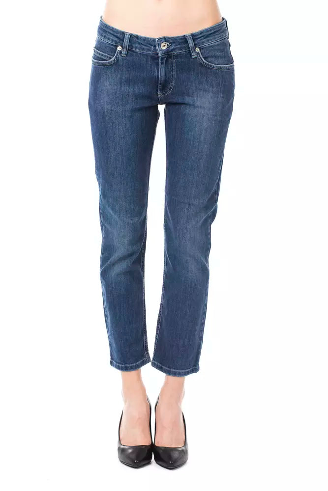 Ungaro Fever Schicke hellblaue Capri-Jeans mit Knopfdetails