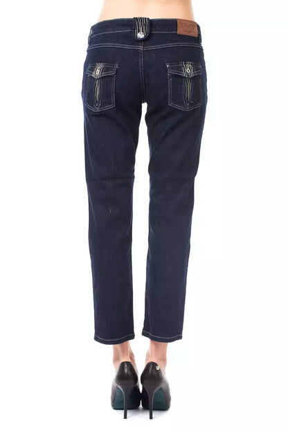 Ungaro Fever Schicke blaue Capri-Jeans mit Knopfdetails