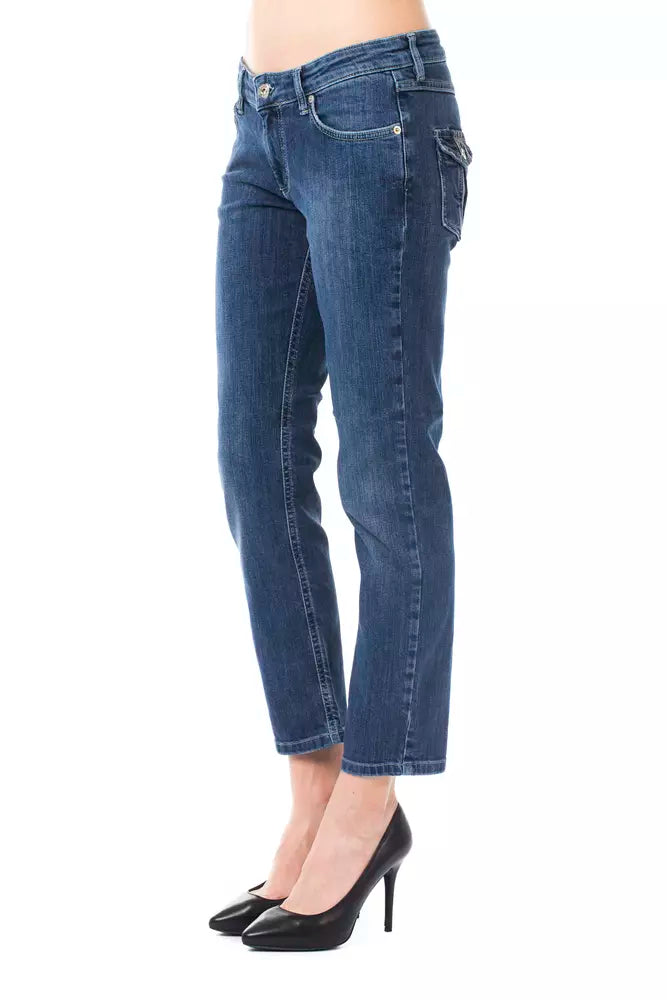 Ungaro Fever Schicke hellblaue Capri-Jeans mit Knopfdetails