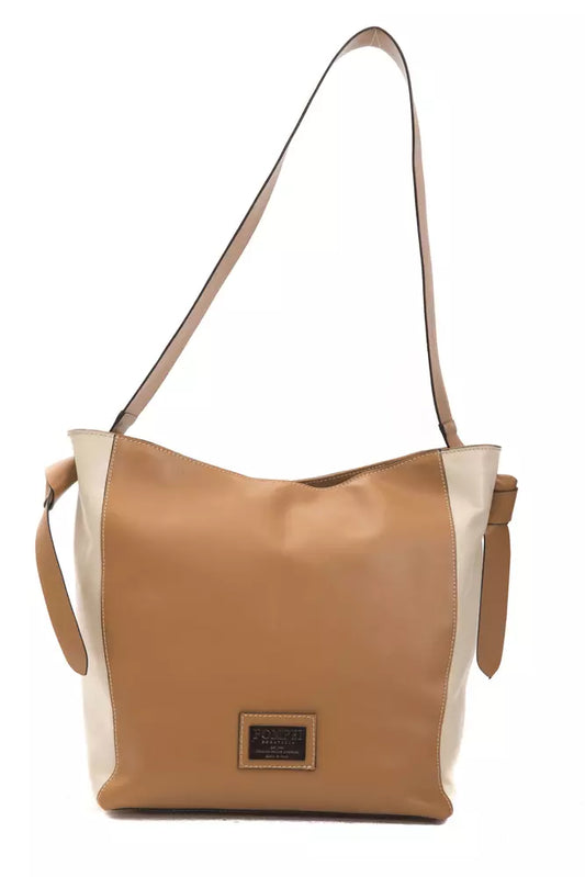 Pompei Donatella Elegant leather shoulder bag in rich brown