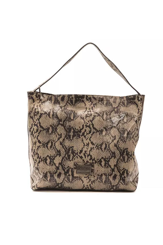 Pompei Donatella Elegante Leder-Umhängetasche mit Python-Print