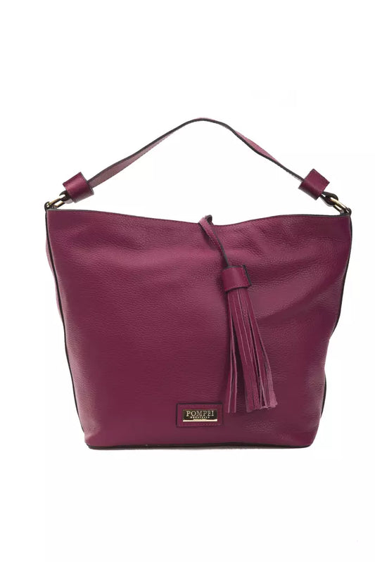 Pompei Donatella Elegante borsa a tracolla in pelle bordeaux