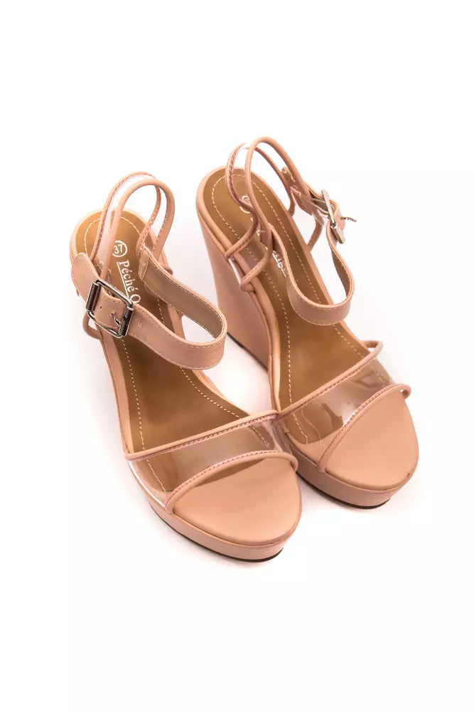 Péché Originel Plateausandalen beige mit transparentem Band