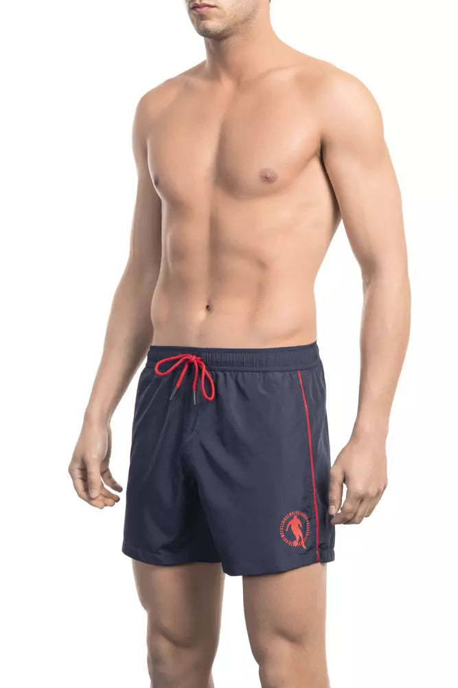 Bikkembergs Strahlend blaue bedruckte Badeshorts