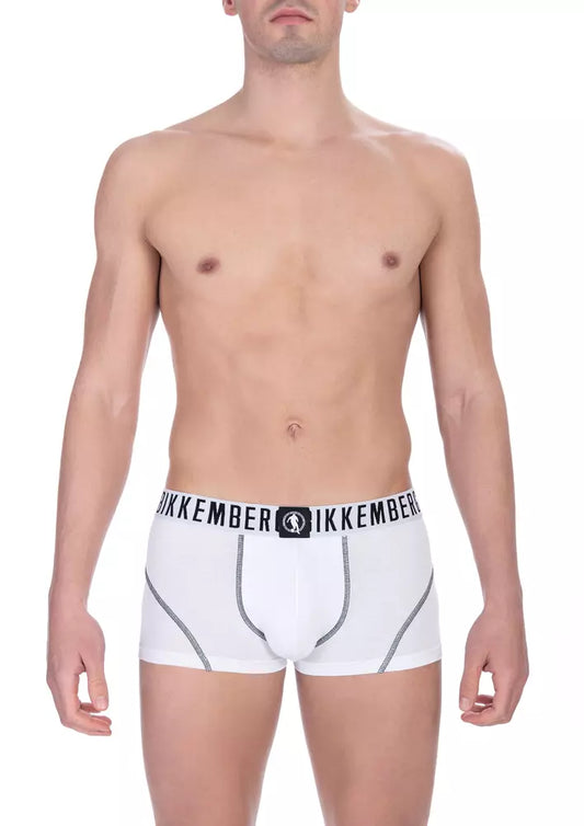 Bikkembergs Erweitern Sie Ihre Essentials mit dem Twin-Pack Trunk aus weisser Baumwolle