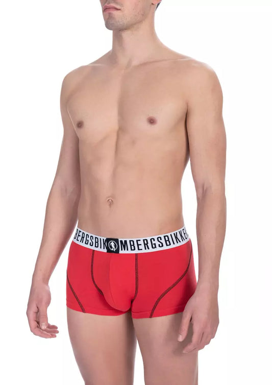 Bikkembergs Schicke rote Baumwoll-Elastan-Herrentrunks Duo